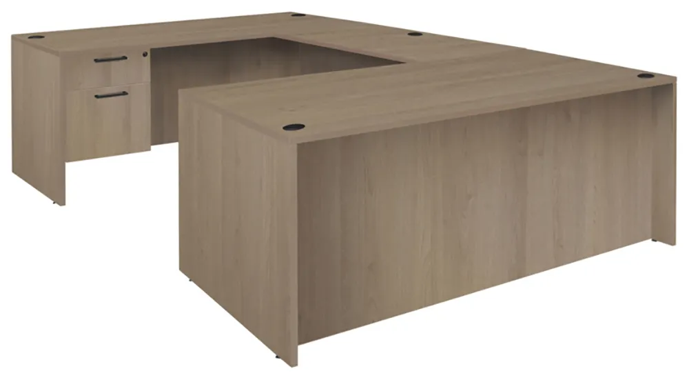 U Shaped Desk with Drawers