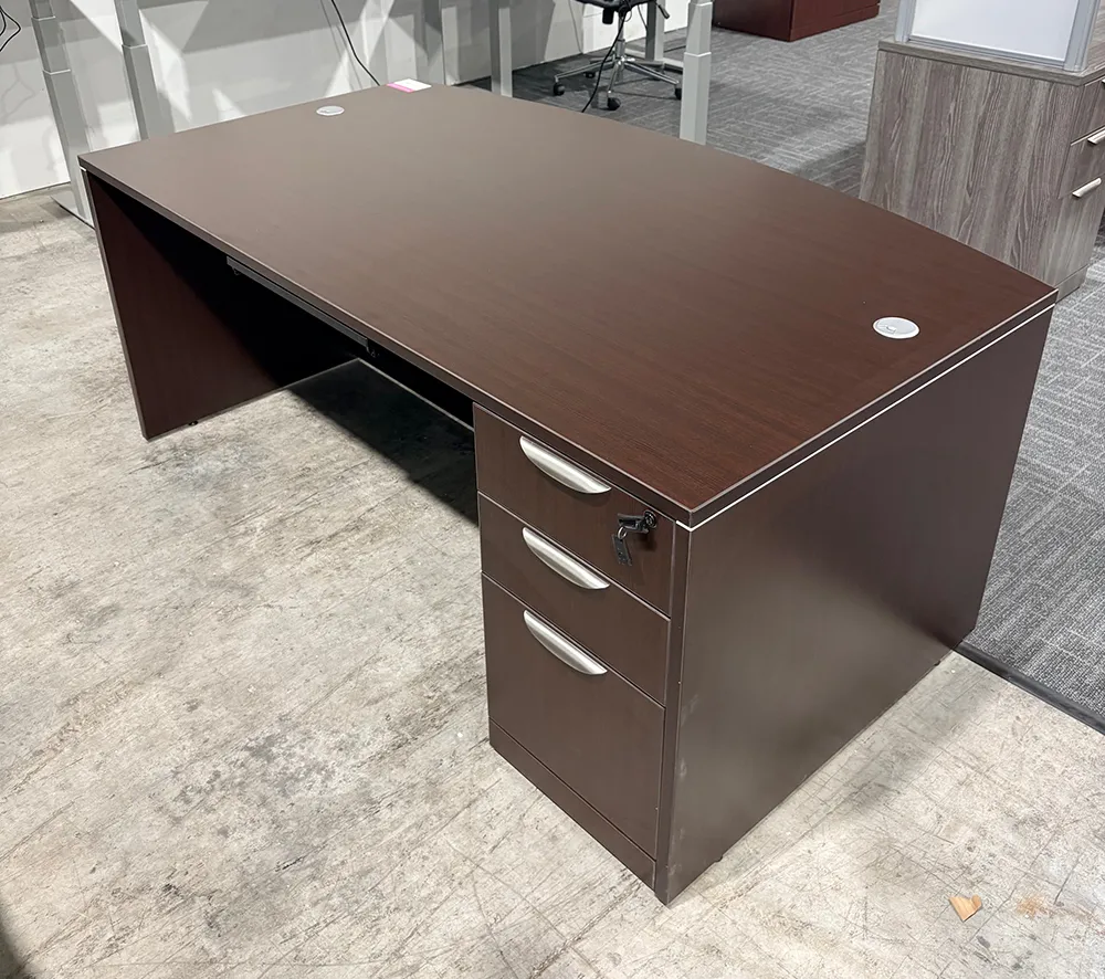 Bow Front Desk with Drawers