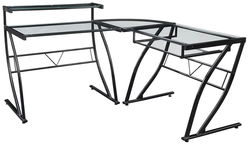 L Shaped Glass Desk