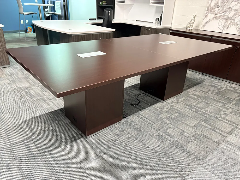 fullsize cube base conference table with power 1