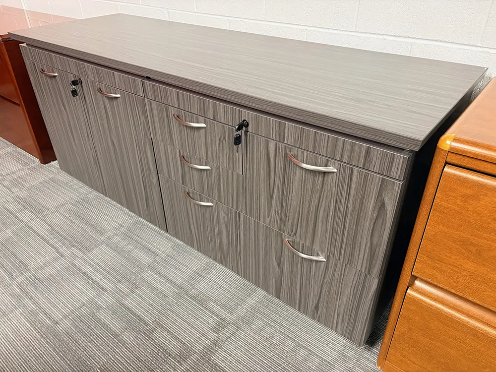 fullsize combo pedestal storage cabinet credenza 1