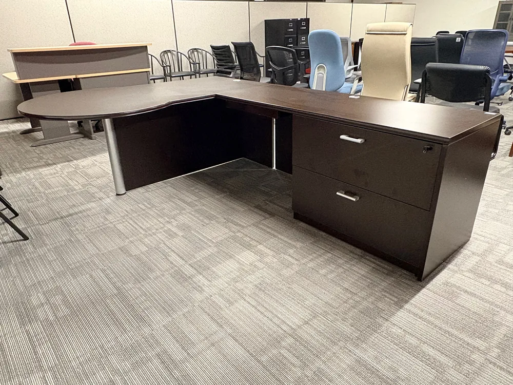 fullsize peninsula desk with drawers 1