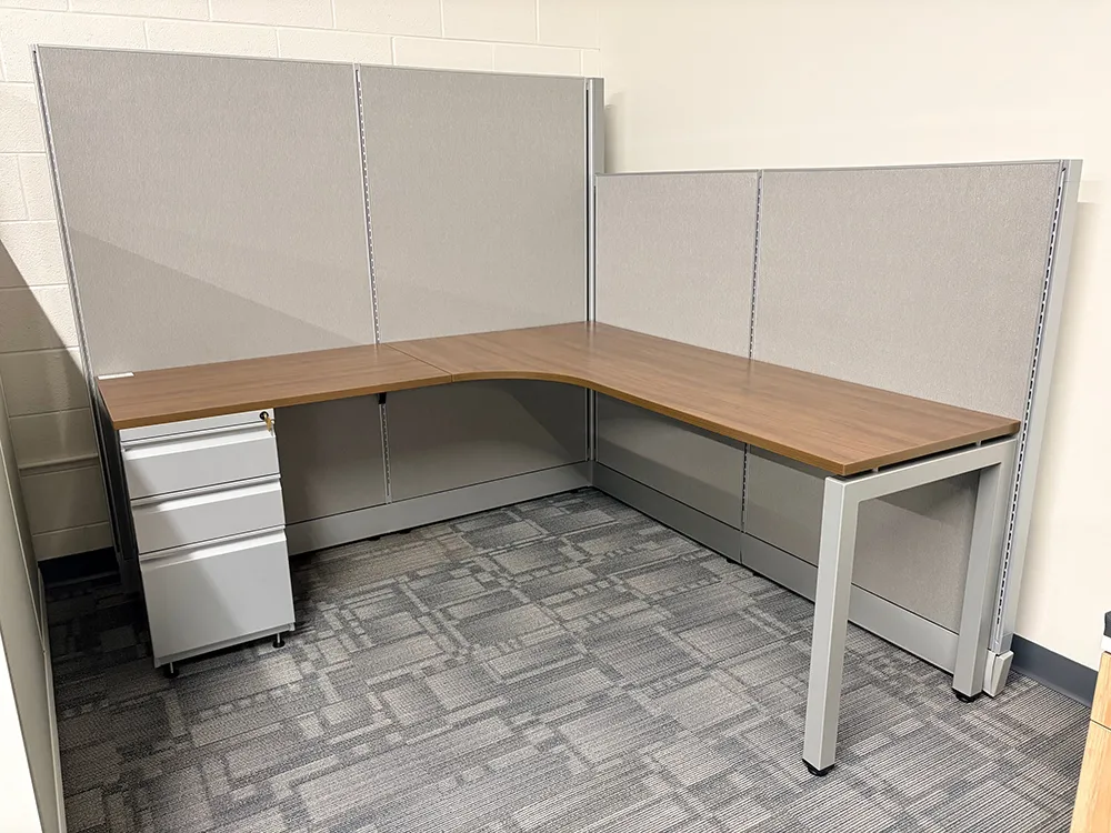 fullsize l shaped cubicle desk with drawers 1