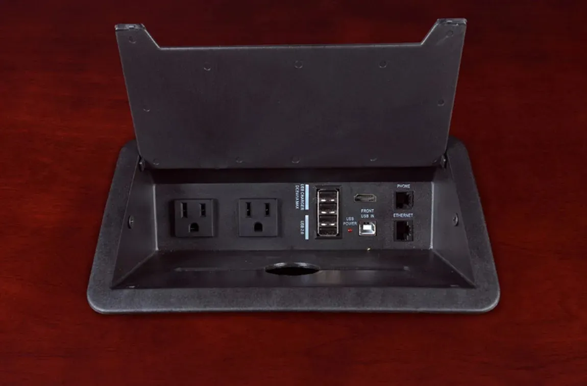 small conference table with power and chairs 2