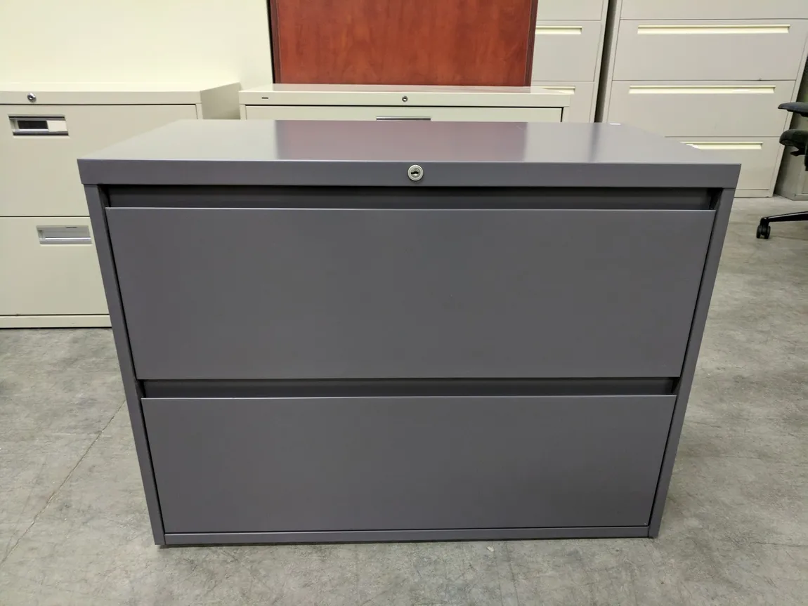 Steelcase 2 Drawer Gray Lateral File Cabinet â€“ 36 Inch Wide