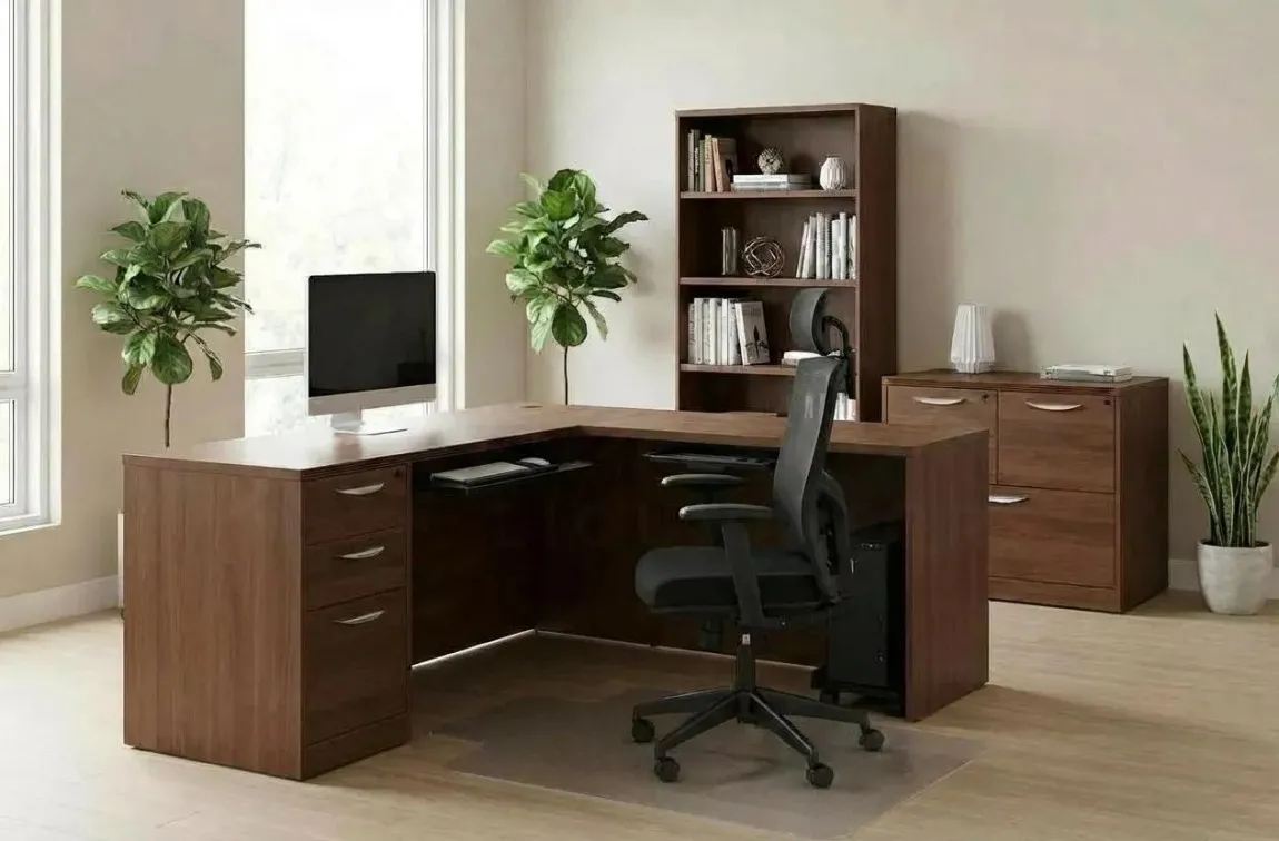 L Shaped Desk with Storage