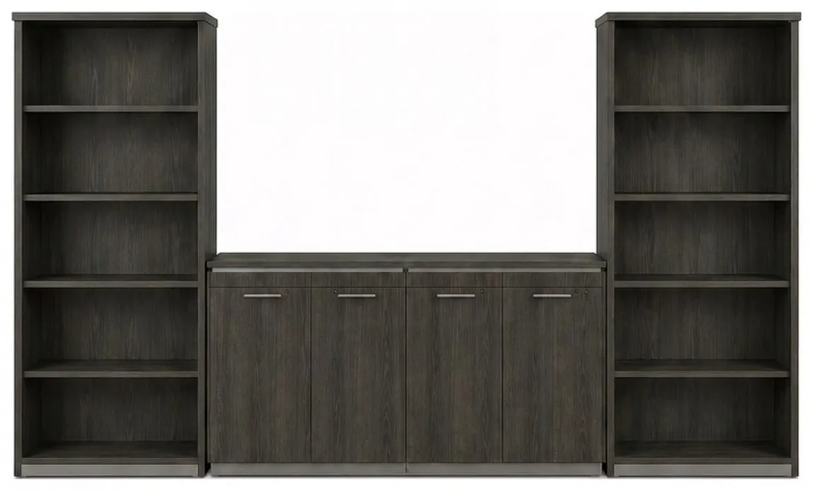 Storage Cabinet Credenza with Bookcases