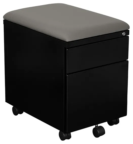 2 Drawer Mobile Pedestal with Cushion Top