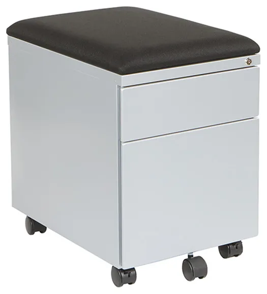 2 Drawer Mobile Pedestal with Cushion Top
