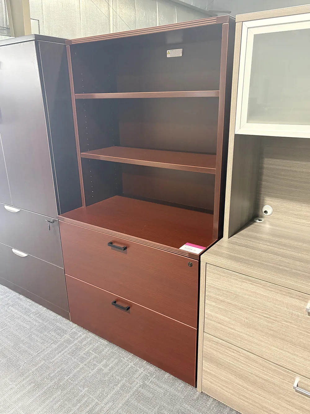 Lateral File with Bookcase Hutch