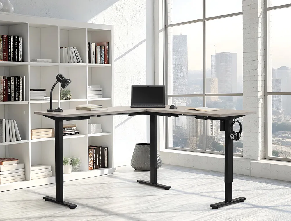 L Shaped Height Adjustable Desk