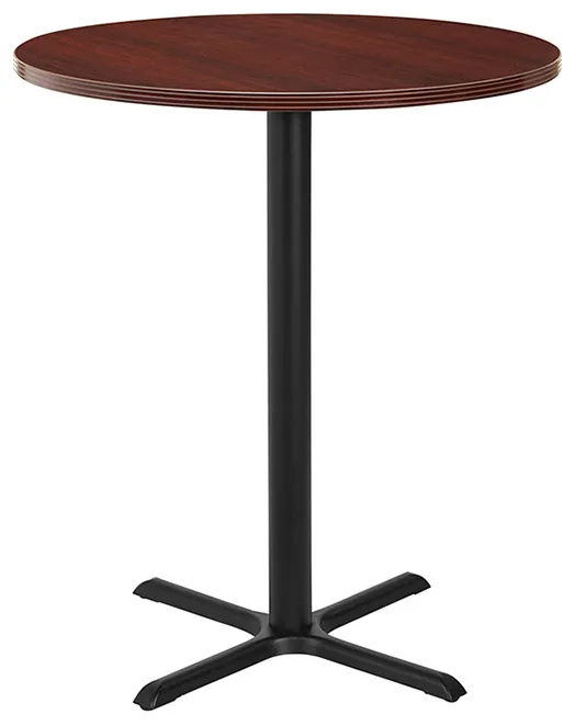 small round bar height table with metal base 2
