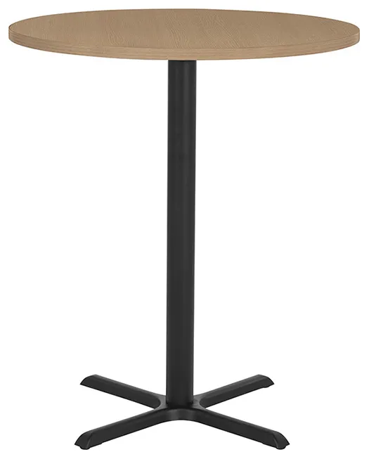 Round Bar Height Table with Metal Base