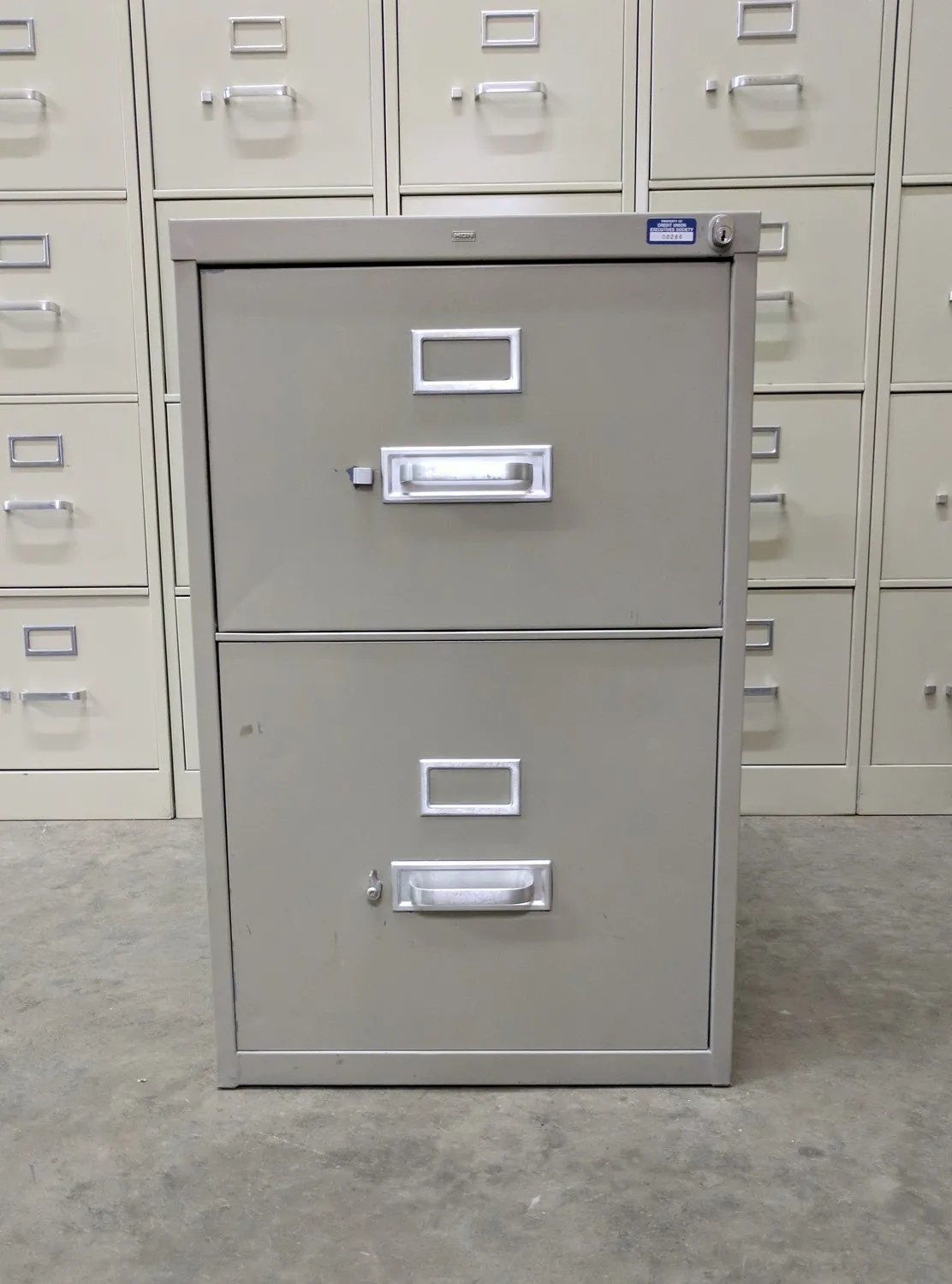 Gray Hon 2 Drawer Vertical Legal File Cabinet