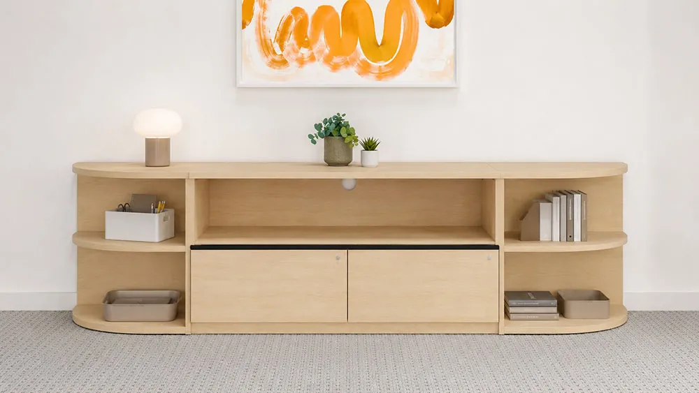 fullsize credenza with bookcase storage set 1