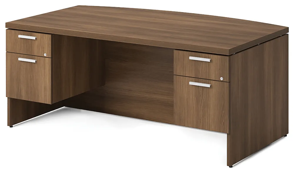 fullsize bow front desk with drawers 1
