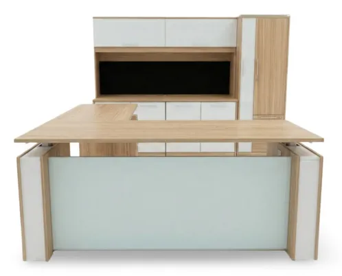 small sit stand l shape desk with storage set 3