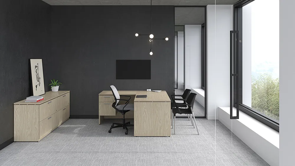 L Shaped Desk with Storage