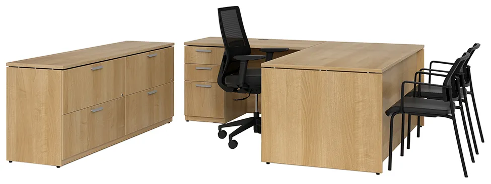 L Shaped Desk with Storage