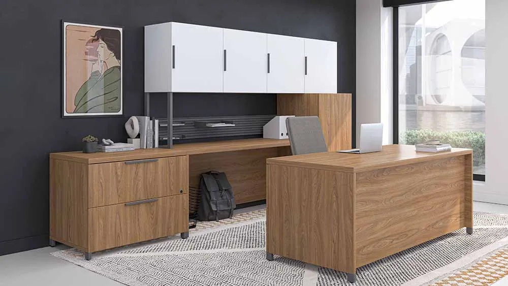 Office Desk with Storage Set