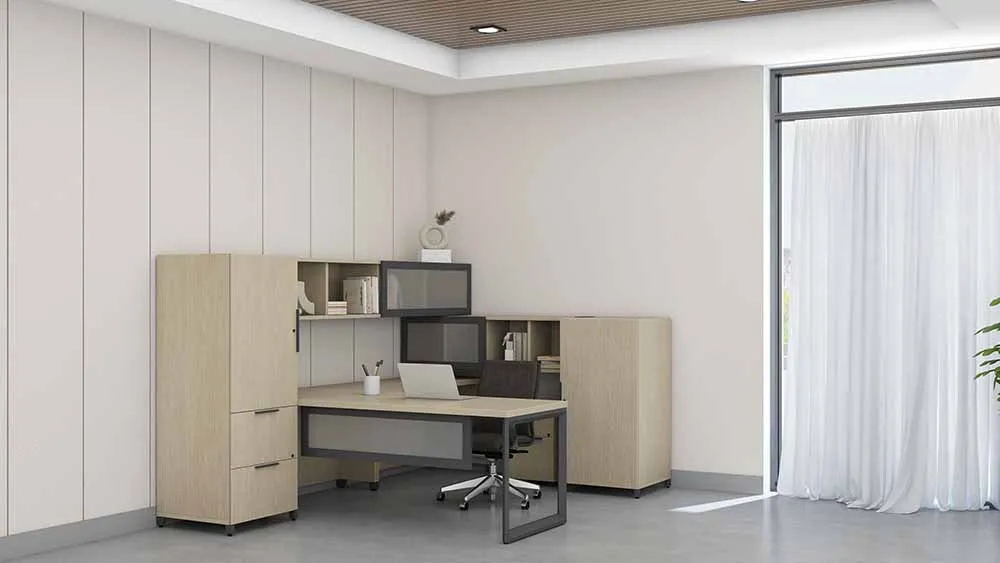U Shaped Office Desk with Storage