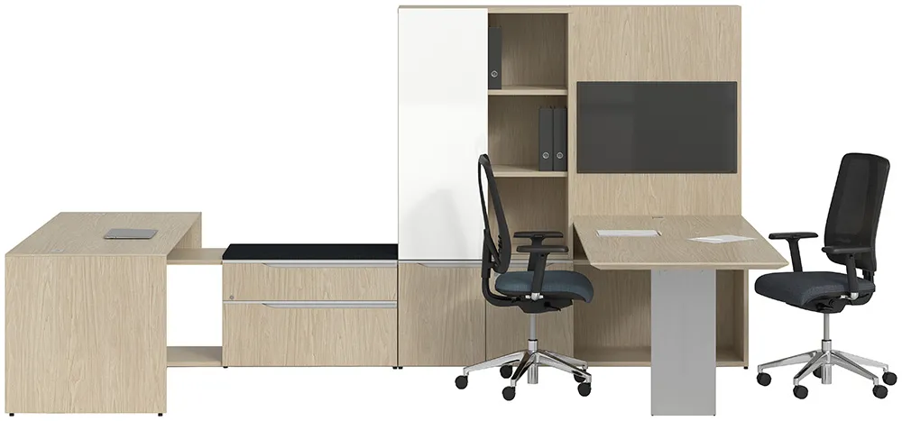 U Shaped Desk with Storage