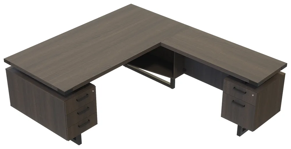 L Shaped Desk with Drawers