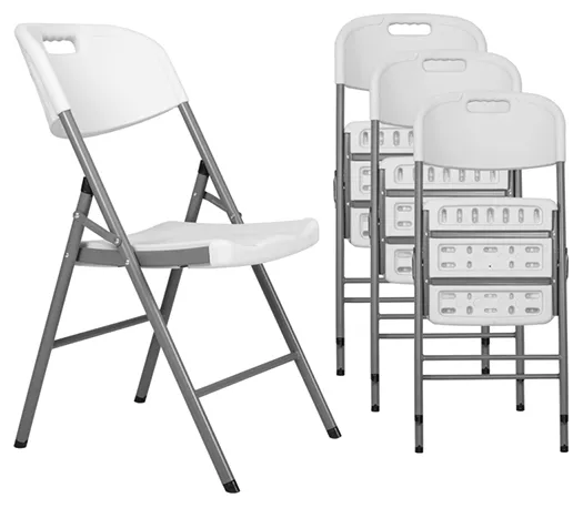 Plastic Folding Chairs - 4 Pack
