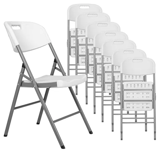 Plastic Folding Chairs - 8 Pack