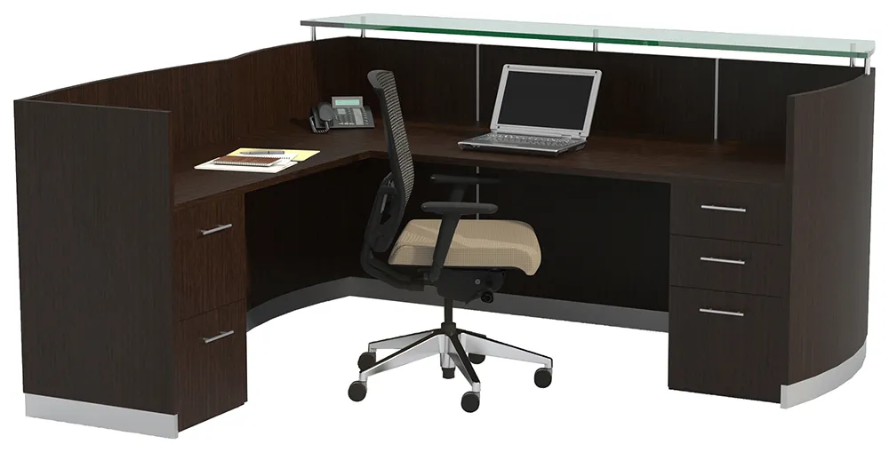 small l shaped reception desk with drawers 2