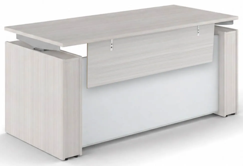 Standing Desk with Glass Modesty Panel