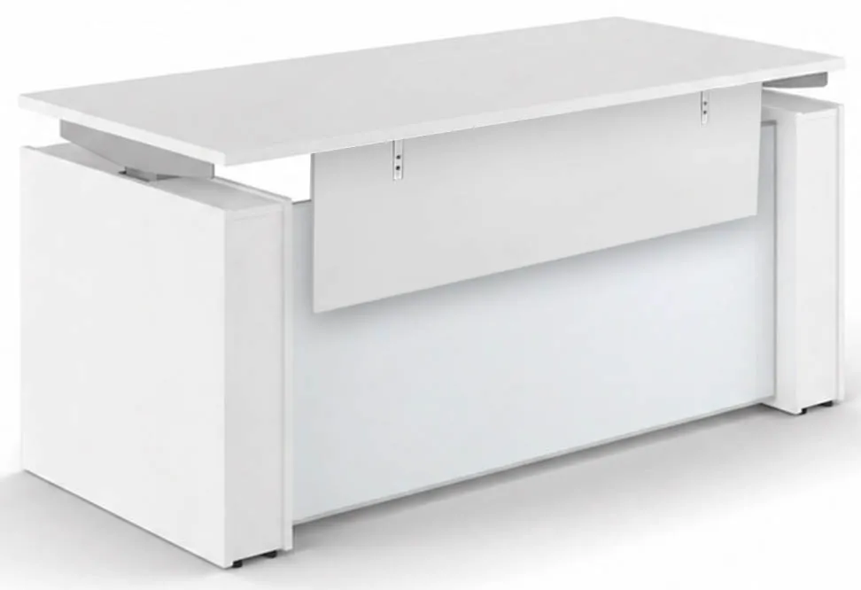Standing Desk with Glass Modesty Panel