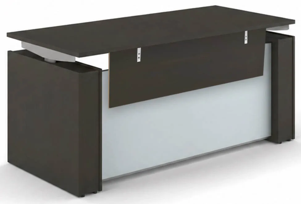 Standing Desk with Glass Modesty Panel