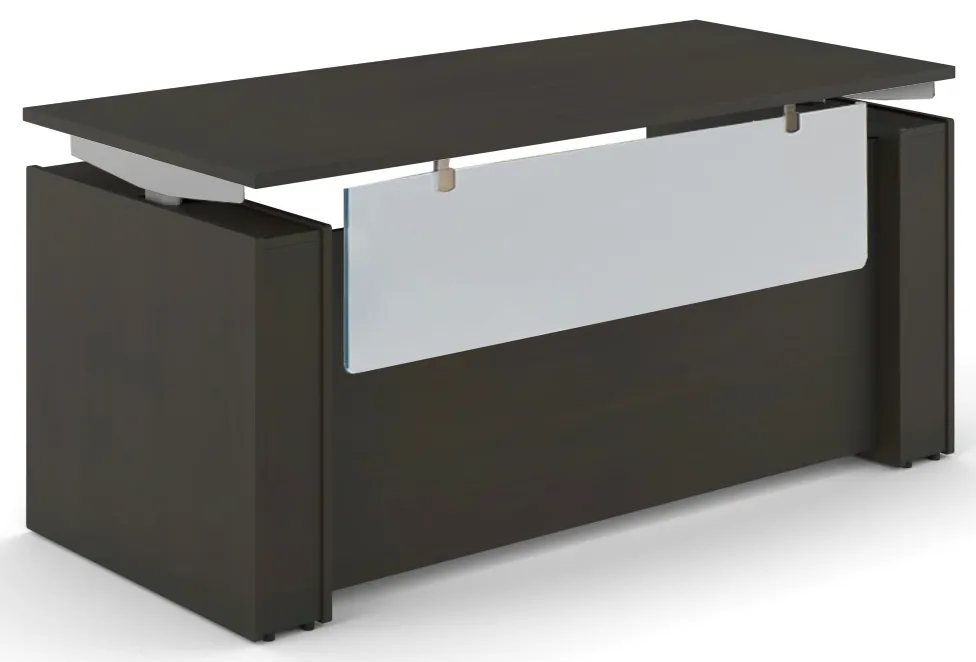 Standing Desk with Acrylic Modesty Panel