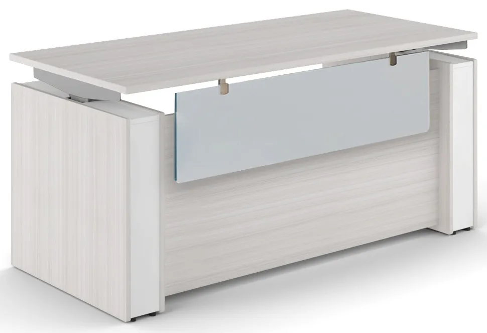 Sit Stand Desk with Acrylic Modesty Panel