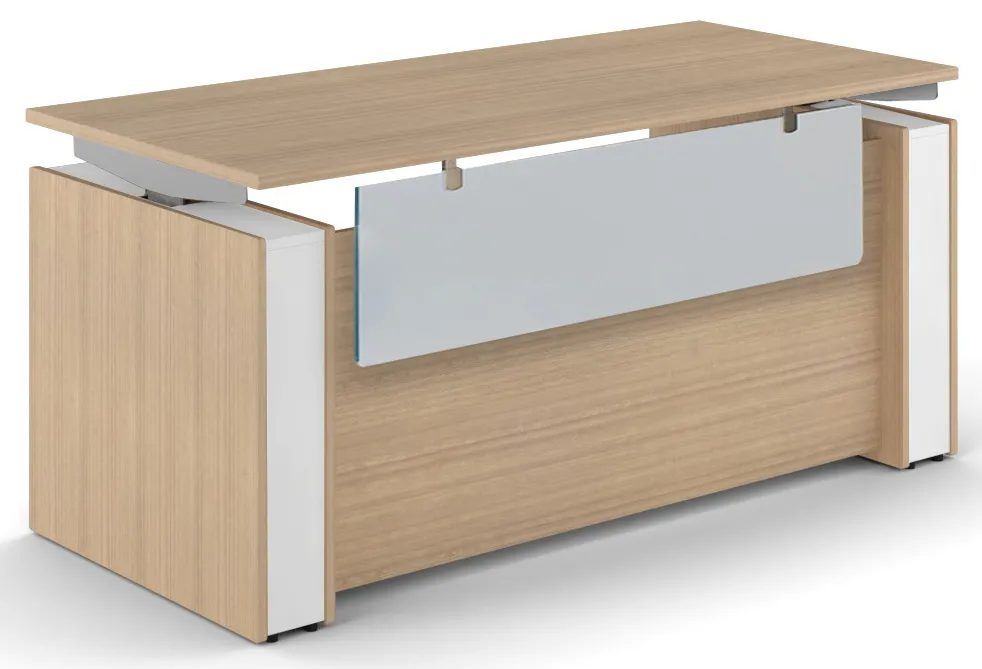 Sit Stand Desk with Acrylic Modesty Panel