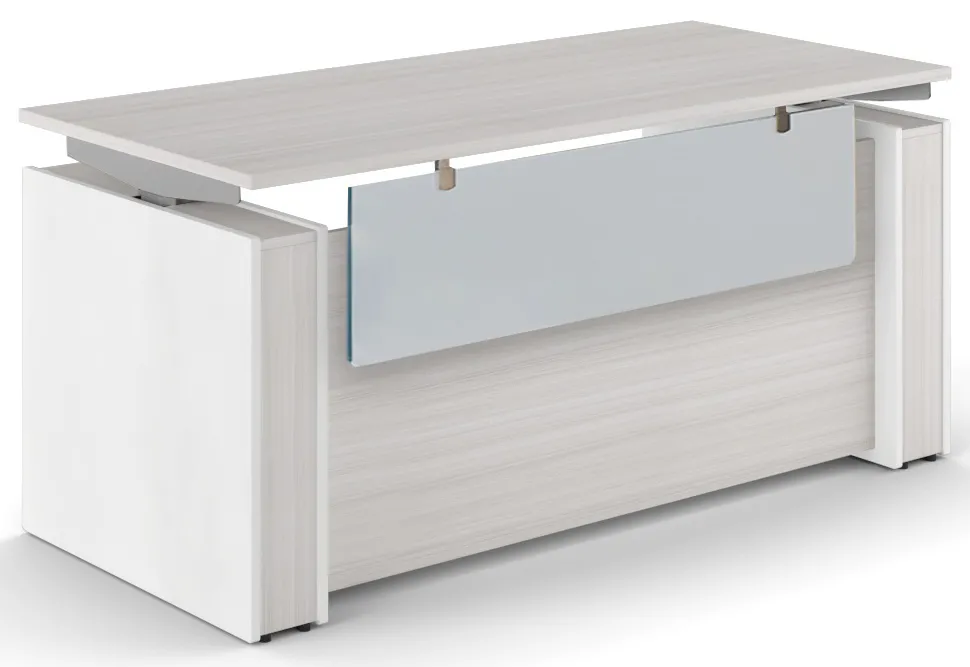 fullsize standing desk with acrylic modesty panel 1