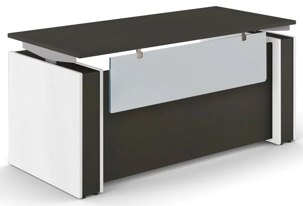 fullsize standing desk with acrylic modesty panel 1