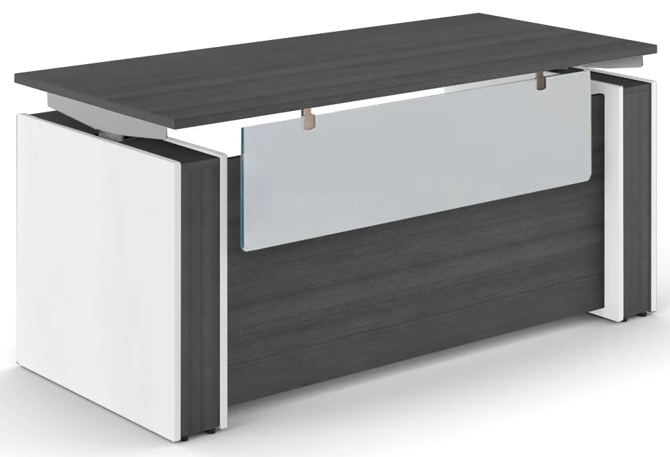 fullsize standing desk with acrylic modesty panel 1