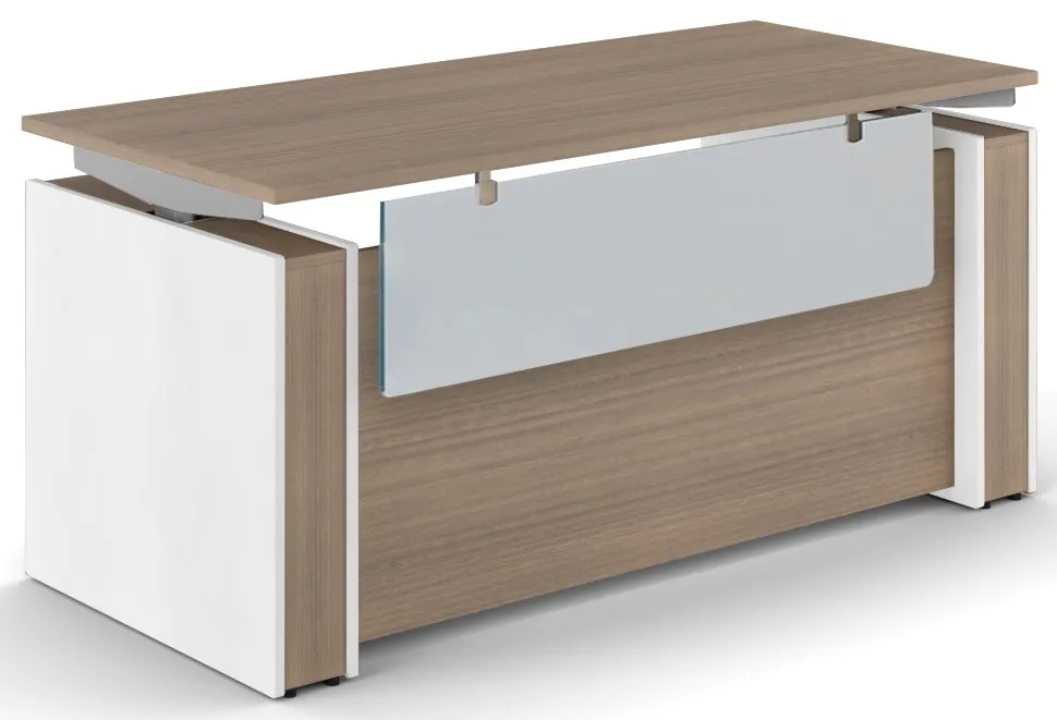 Standing Desk with Acrylic Modesty Panel