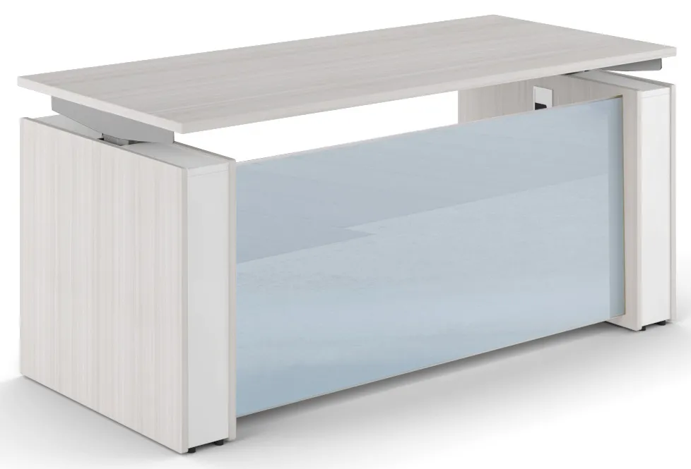 Sit Stand Desk with Glass Modesty Panel