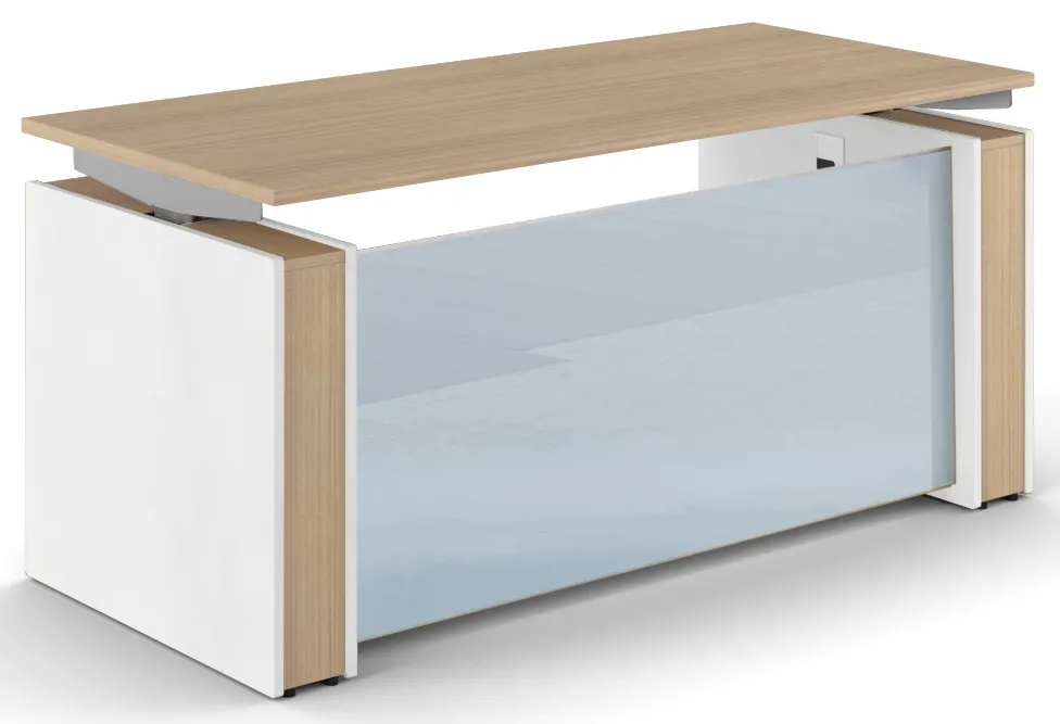 Standing Desk with Glass Modesty Panel