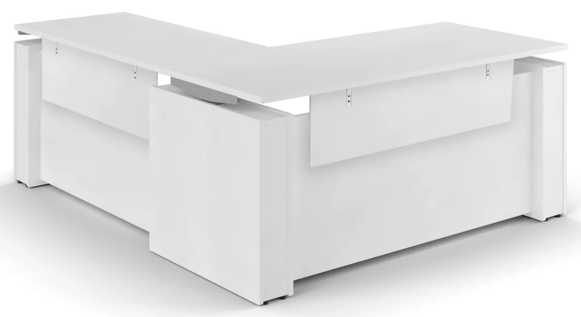 L Standing Desk with Laminate Modesty Panels