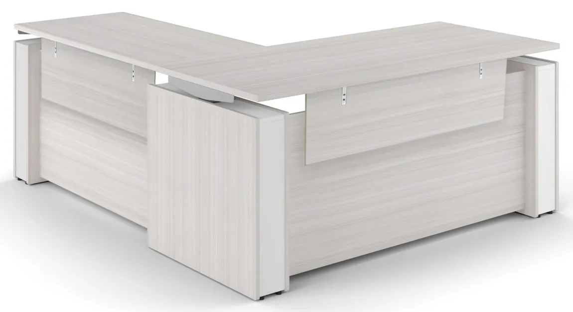 L Shape Standing Desk with Modesty Panels