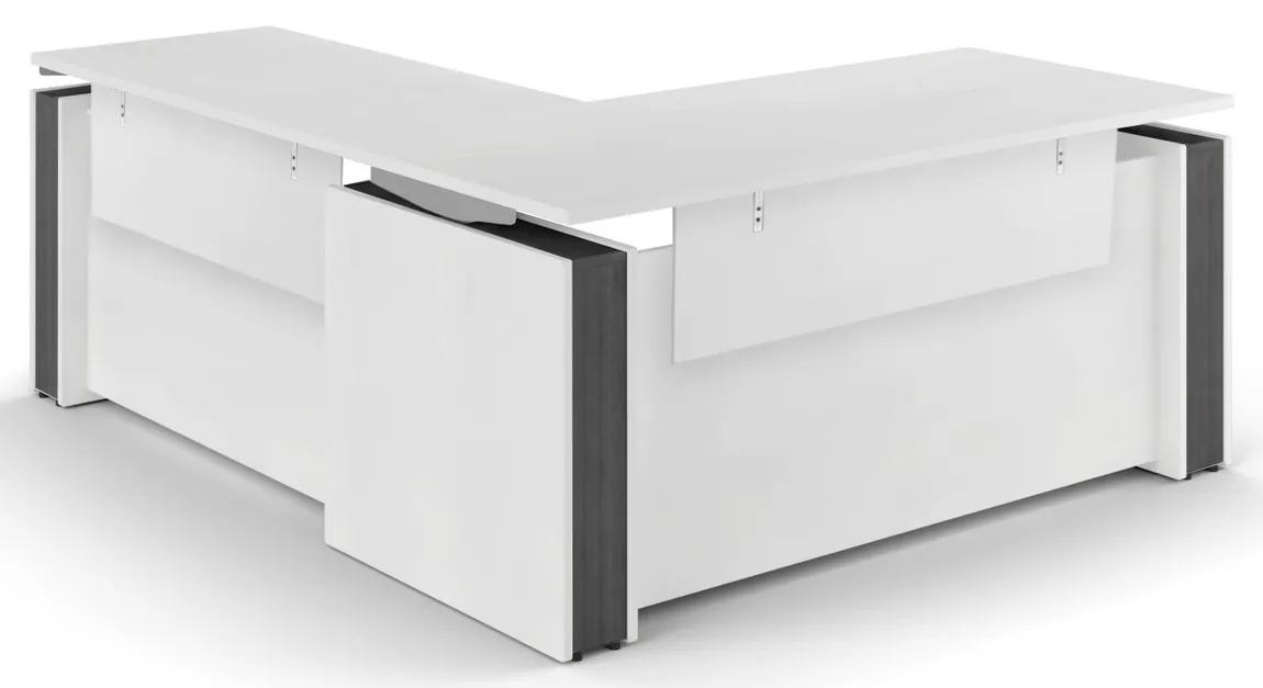 L Shape Standing Desk with Modesty Panels