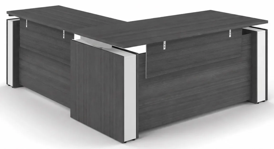 L Shape Standing Desk with Modesty Panels