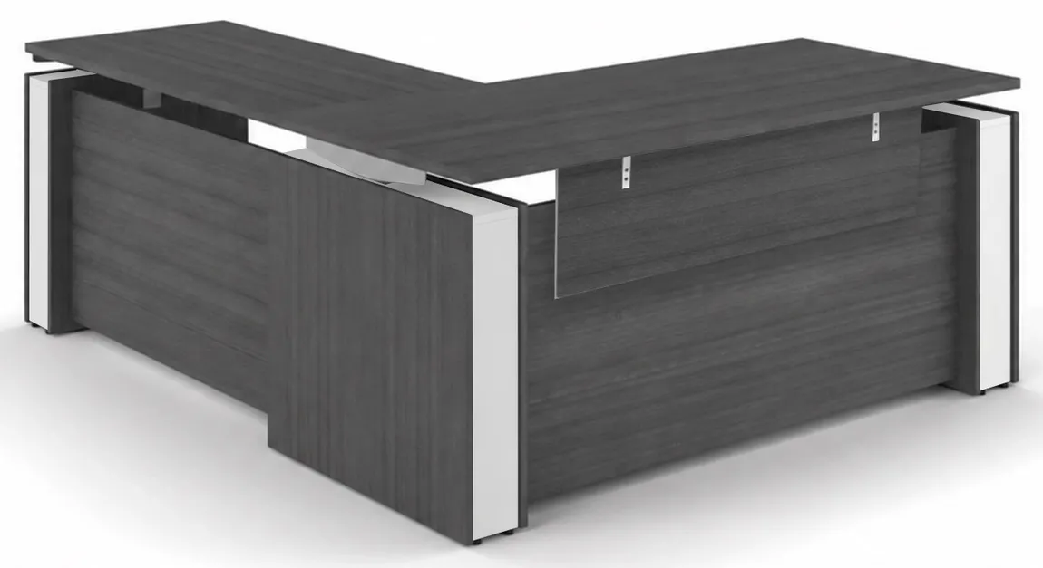 Sit Stand L Desk with Modesty Panel