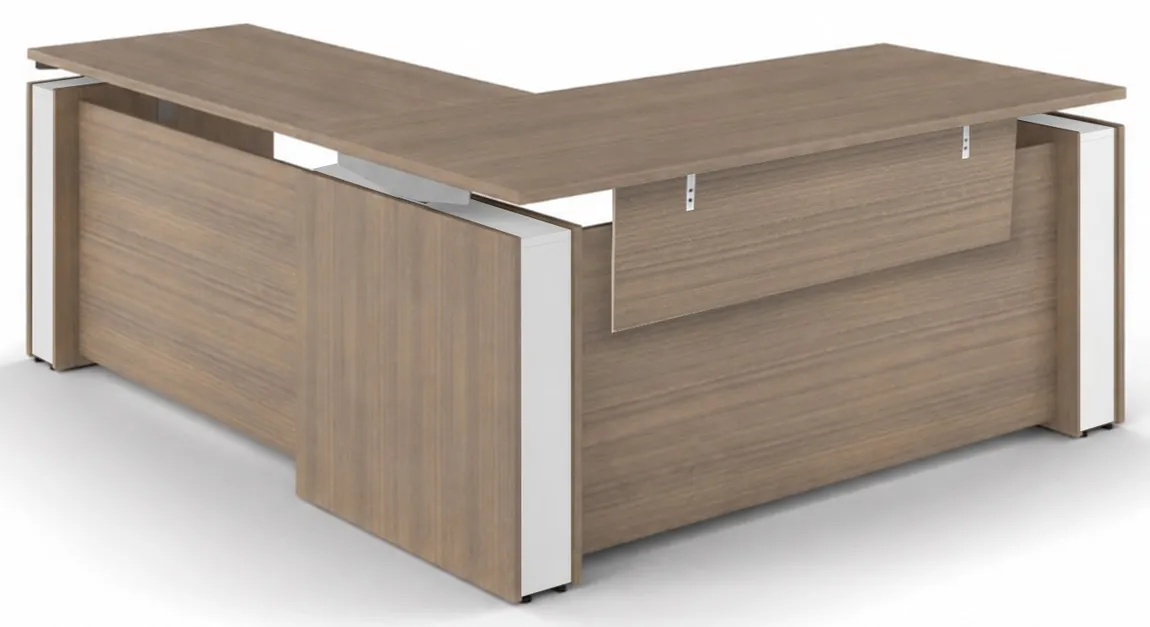 Sit Stand L Desk with Modesty Panel