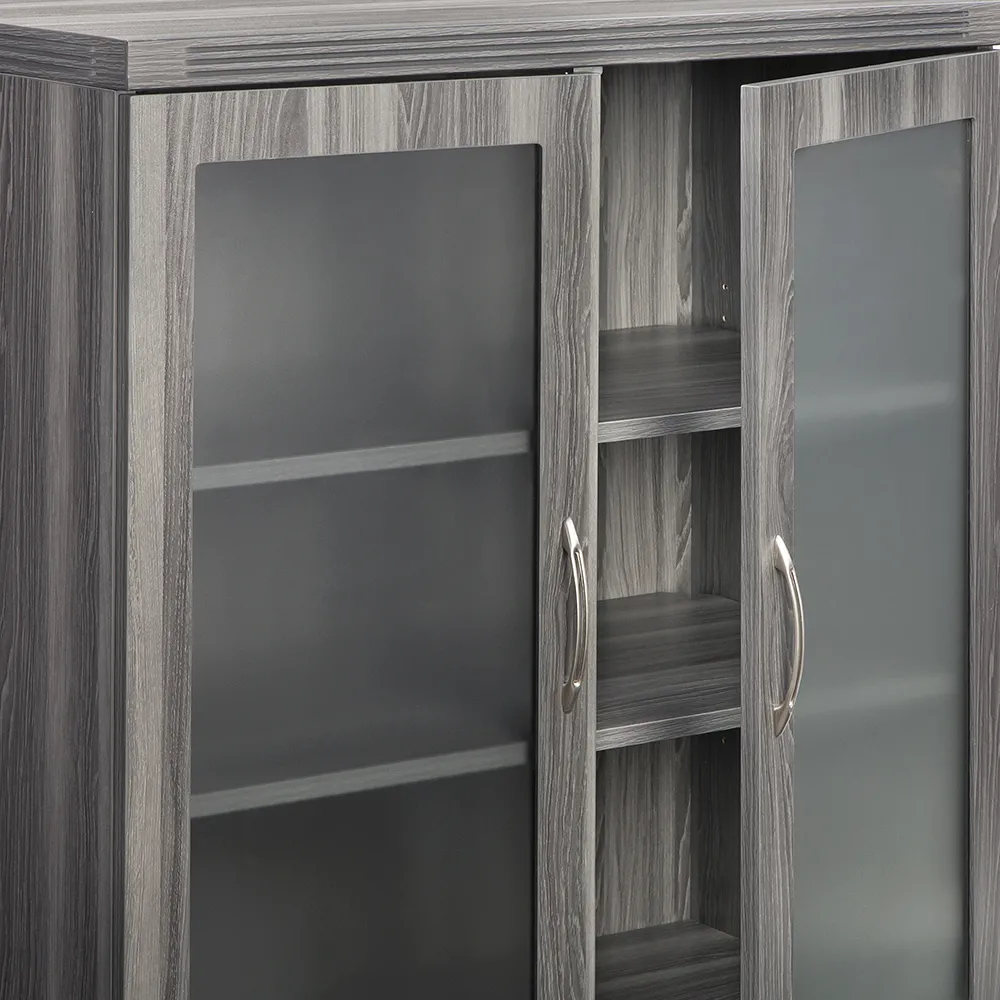 Storage Cabinet with Glass Doors