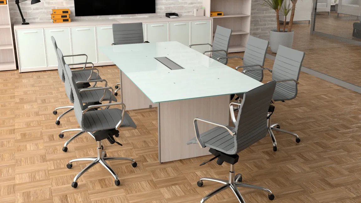 Glass Top Conference Table